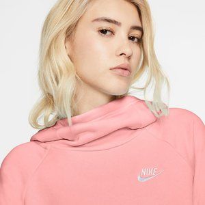 Nike Funnel Neck Fleece Hoodie Bleached Coral